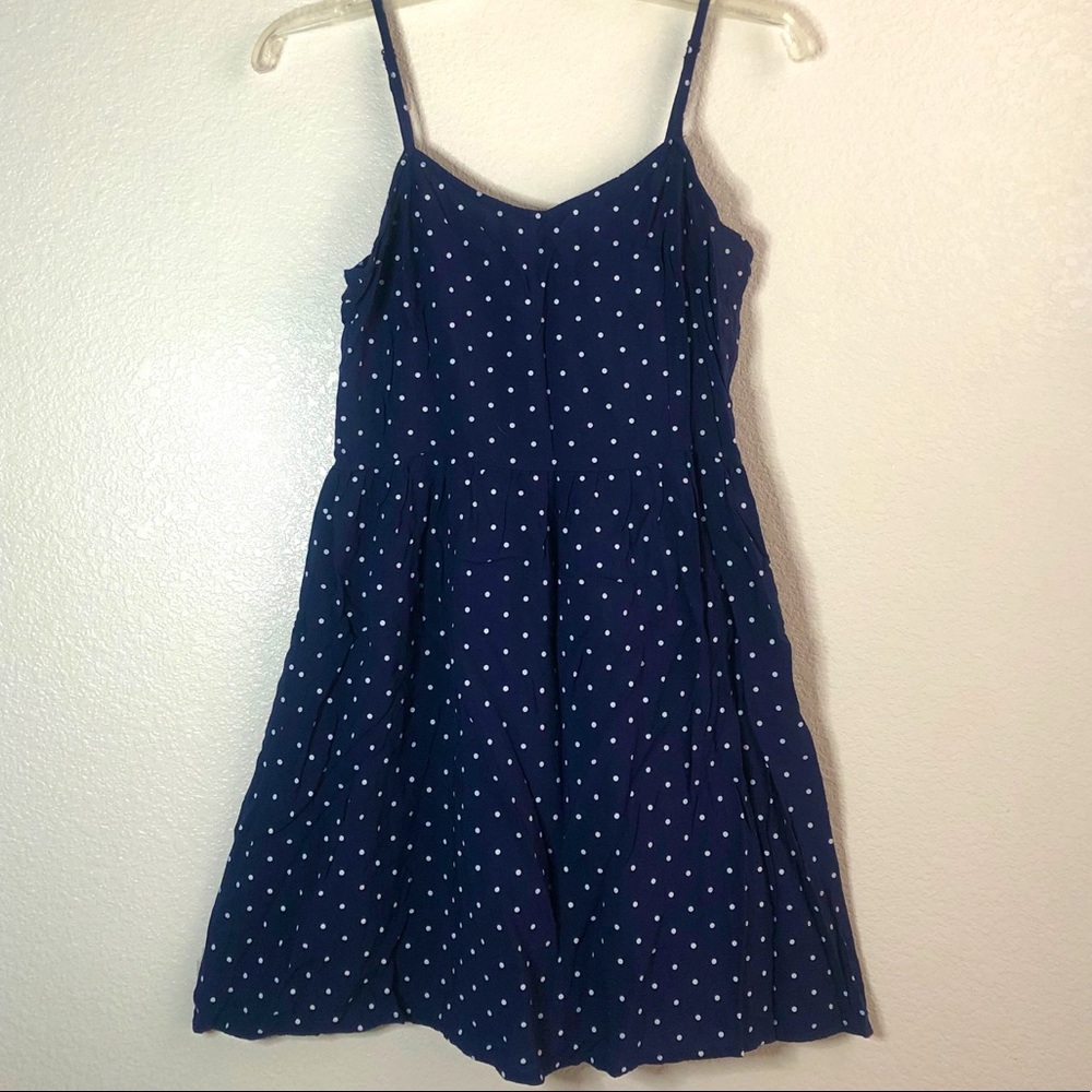 H&M Navy Blue Polka Dot Skater Dress